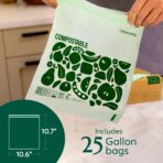 Cleanomic Compostable Zip Sandwich Bags - Leak Resistant, Gallon, Quart, Sandwich, Snack - 125 Count - Image 4