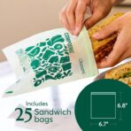 Cleanomic Compostable Zip Sandwich Bags - Leak Resistant, Gallon, Quart, Sandwich, Snack - 125 Count - Image 6