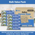 Reli. Gallon Freezer Bags (300 Count) 10.6x10.75 inch Freezer Bags 1 Gallon | Double Zipper Large Size | Press to Seal, Write on Label (1Gal) - Image 4