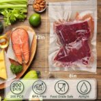 Vacuum Sealer Bags for Food - 200 Quart 8'' x 12'' Pre-Cut Food Saver Bags Quart Size, Heavy Duty Vacuum Bags for Food, BPA Free Vacuum Seal Bags for Freezer Storage, Seal a Meal or Sous Vide - Image 3