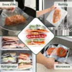 Vacuum Sealer Bags for Food - 200 Quart 8'' x 12'' Pre-Cut Food Saver Bags Quart Size, Heavy Duty Vacuum Bags for Food, BPA Free Vacuum Seal Bags for Freezer Storage, Seal a Meal or Sous Vide - Image 6