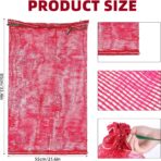 50Pcs Extra Large Mesh Produce Bags, 60 lbs Onion Bag 21” x 32” Reusable Washable Breathable Vegetable Storage Net Bags with Drawstring for Firewood Onions Potatoes Carrot Corn Crawfish - Image 3