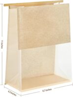 50 PCS Paper Bread Bags for Homemade Breads, 11 x 8.7 x 4.3 Inches Kraft Bakery Bags with Tin Tie Tab Lock Sourdough Bread Bags with Window Baked Foods Packaging Storage - Image 3