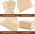 50 PCS Paper Bread Bags for Homemade Breads, 11 x 8.7 x 4.3 Inches Kraft Bakery Bags with Tin Tie Tab Lock Sourdough Bread Bags with Window Baked Foods Packaging Storage - Image 4