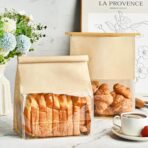 50 PCS Paper Bread Bags for Homemade Breads, 11 x 8.7 x 4.3 Inches Kraft Bakery Bags with Tin Tie Tab Lock Sourdough Bread Bags with Window Baked Foods Packaging Storage - Image 5