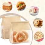 50 PCS Paper Bread Bags for Homemade Breads, 11 x 8.7 x 4.3 Inches Kraft Bakery Bags with Tin Tie Tab Lock Sourdough Bread Bags with Window Baked Foods Packaging Storage - Image 6