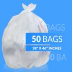 Reli. 40 to 45 Gallon Trash Bags Heavy Duty | 50 Trash Bags | Super Sizeable, Clear, Garbage for Serious Cleanup - Image 3