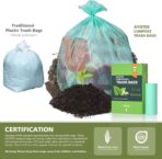 AYOTEE Compostable Trash Bags 13 Gallon Tall Kitchen, 45 Count Biodegradable Trash Bags 13 Gallon Garbage Bag, Large Compost Bag for Kitchen Bathroom Home Office - Image 3