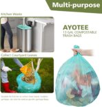 AYOTEE Compostable Trash Bags 13 Gallon Tall Kitchen, 45 Count Biodegradable Trash Bags 13 Gallon Garbage Bag, Large Compost Bag for Kitchen Bathroom Home Office - Image 9