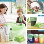 Biodegradable Trash Bags - 13 Gallon Durable Garbage Bag, Pack of 60, Perfect for Tall Trash Cans Green Thicken Recycling Bin Bags for Kitchen, Bathroom, Camping, Office, Car - Image 3