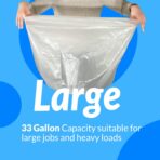 Reli. SuperValue 33 Gallon Trash Bags | 125 Count | Made in USA | Heavy Duty | Clear Multi-Use Garbage Bags - Image 5