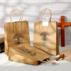 Motipuns 20 Pcs Religious Easter Bags Christian Gift for Mother's Father's Day Kraft Paper Bags Bulk with Handle 6 x 3 x 8 Inches Bible Verse Church Members Welcome Gift for Baptism Pastor Family - Image 4