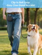 RBibei【One-Hand Access Silicone Dog Treat Pouch, Small Pocket Sized Training Pouch with Pull Tab & Auto Closing Lid for Easy Pet Training & Walking (Black) - Image 4