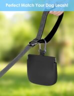 RBibei【One-Hand Access Silicone Dog Treat Pouch, Small Pocket Sized Training Pouch with Pull Tab & Auto Closing Lid for Easy Pet Training & Walking (Black) - Image 5
