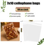 Nobranded 100pcs Self Seal Cello Cellophane Bags Resealable Poly Bags 2.8 mils clear(Self seal) 7x10 Inch (Pack of 100) - Image 3