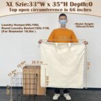 Canvas Laundry Bag 33"Wx 35"H, Thick Canvas Laundry Bag with Handles & Drawstring, Extra Large Heavy Duty Washable Basket Liner Hamper Liner Storage Sack (Beige XL, 1 Pack) - Image 3