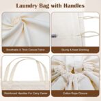 Canvas Laundry Bag 33"Wx 35"H, Thick Canvas Laundry Bag with Handles & Drawstring, Extra Large Heavy Duty Washable Basket Liner Hamper Liner Storage Sack (Beige XL, 1 Pack) - Image 7