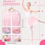 Nuenen 6pcs Garment Bags for Dance Costume Clothing Bags Hanging Clothes Clear Dance Garment Carrier for Dancers with 5 Zipper Pockets Closet Hanging Clothes Cover (White) - Image 3
