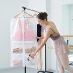 Nuenen 6pcs Garment Bags for Dance Costume Clothing Bags Hanging Clothes Clear Dance Garment Carrier for Dancers with 5 Zipper Pockets Closet Hanging Clothes Cover (White) - Image 5