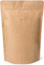 250g / 8oz / ½lb Kraft Paper Stand Up Coffee Bag Pouch. Round Bottom, Zip Lock, Degassing Valve and Heat Seal-able. Pack of 10 - Image 2