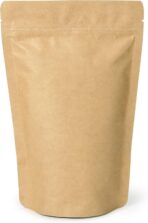 250g / 8oz / ½lb Kraft Paper Stand Up Coffee Bag Pouch. Round Bottom, Zip Lock, Degassing Valve and Heat Seal-able. Pack of 10 - Image 6