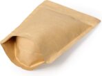 250g / 8oz / ½lb Kraft Paper Stand Up Coffee Bag Pouch. Round Bottom, Zip Lock, Degassing Valve and Heat Seal-able. Pack of 10 - Image 7