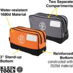 Klein Tools Tool Pouch, Dual Compartments, Heavy-Duty Tool Bag Organizer, Multipurpose Bag - Image 3