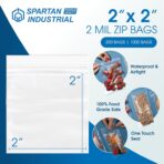 Spartan Industrial - 2” X 2” (1000 Count) 2 Mil Clear Reclosable Zip Plastic Poly Bags with Resealable Lock Seal Zipper - Image 3