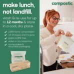 Compostic Home Compostable Resealable Snack Size Bags, Microwave & Freezer Safe, Organic Food Storage Container, 90 Count + 10 Bonus Bags - Image 6