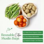 Greenmile Organic Cotton Reusable Produce Muslin Bags - Image 7