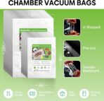 Chamber Vacuum Sealer Bags 200PCS Quart 8"x12",Heavy Duty Pre-Cut Vacuum Chamber Pouches for Food Storage,Sous Vide or Meal Prep,BPA-Free Thick Seal a meal bag for Commercial Sealer Machine - Image 3