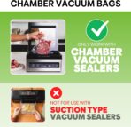 Chamber Vacuum Sealer Bags 200PCS Quart 8"x12",Heavy Duty Pre-Cut Vacuum Chamber Pouches for Food Storage,Sous Vide or Meal Prep,BPA-Free Thick Seal a meal bag for Commercial Sealer Machine - Image 4
