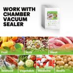 Chamber Vacuum Sealer Bags 200PCS Quart 8"x12",Heavy Duty Pre-Cut Vacuum Chamber Pouches for Food Storage,Sous Vide or Meal Prep,BPA-Free Thick Seal a meal bag for Commercial Sealer Machine - Image 7