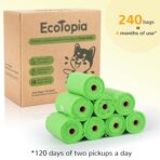 Tear-Free Biodegradable Dog Poop Bags, 240 Compostable Pet Waste Bags Rolls, Plant-Based & Plastic-Free, Extra Thick Leakproof, Unscented, ASTM D6400 & EN 13432 Compliant,Light Green - Image 7