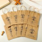 Motipuns 50 Pcs Religious Easter Bags Christian Gift for Mother's Father's Day Kraft Paper Bags Bulk with Handle 6 x 3 x 8 Inches Bible Verse Church Members Welcome Gift for Baptism Pastor Family - Image 5