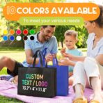 Custom Reusable Grocery Bags with Logo & Text Printing 10/50/100PACK- Eco-Friendly Promotional Tote Bags for Businesses, Bulk Orders, Events, Retail (Durable/Washable/Multi-Use) - Image 3