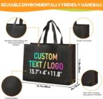Custom Reusable Grocery Bags with Logo & Text Printing 10/50/100PACK- Eco-Friendly Promotional Tote Bags for Businesses, Bulk Orders, Events, Retail (Durable/Washable/Multi-Use) - Image 4