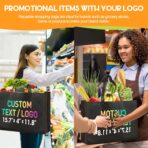 Custom Reusable Grocery Bags with Logo & Text Printing 10/50/100PACK- Eco-Friendly Promotional Tote Bags for Businesses, Bulk Orders, Events, Retail (Durable/Washable/Multi-Use) - Image 8