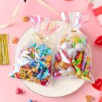Ohuimrt 100 PCS Iridescent Cellophane Treat Bags, 6 x 10 Inches Holographic Plastic Goodie Bags with Ties for Party Favors, Candies, Cookies, Snacks, Small Gifts - Image 5