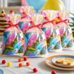 Ohuimrt 100 PCS Iridescent Cellophane Treat Bags, 6 x 10 Inches Holographic Plastic Goodie Bags with Ties for Party Favors, Candies, Cookies, Snacks, Small Gifts - Image 7