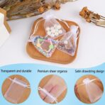 50Pcs White Organza Bags 3x4 Inch, Small Sheer Wedding Party Favor Bags with Drawstring, Mesh Jewelry Gift Bags Christmas Candy Pouches - Image 5