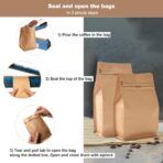 Resealable Side Zipper Coffee Bags with Degassing Valve, High Barrier Natural Kraft Coffee Pouches with Aluminum Foil Liner, Ziplock Food Storage Bags, Longer Shelf Life (50, 4oz/0.25lb) - Image 6