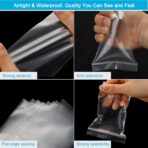 2''x 3'', (Pack of 200) Small Clear Poly Zipper Bags, Reclosable Zipper Lock Storage Plastic Bags for Jewelry, Beads, Screws & Small Items - Image 4
