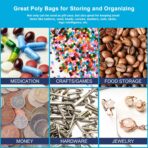 2''x 3'', (Pack of 200) Small Clear Poly Zipper Bags, Reclosable Zipper Lock Storage Plastic Bags for Jewelry, Beads, Screws & Small Items - Image 9
