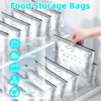 30Pcs Reusable Aluminum Foil Sealable Storage Bags, Thicken Stand Up Foil Sealable Bags with Label and Zip Lock, Aluminum Foil Bags for Food, Vegetable Fruit Meat (10*S+10*M+10*L)(Zipper) - Image 4