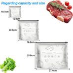 30Pcs Reusable Aluminum Foil Sealable Storage Bags, Thicken Stand Up Foil Sealable Bags with Label and Zip Lock, Aluminum Foil Bags for Food, Vegetable Fruit Meat (10*S+10*M+10*L)(Zipper) - Image 7