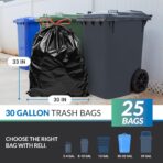 Reli. 30 Gallon Trash Bags Drawstring (25 Count) | Black Garbage Bags 30 Gallon Heavy Duty | Large for Home & Outdoor Use | Drawstring - Image 3