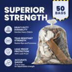 Plasticplace Contractor Trash Bags 42 Gallon │ 3.0 Mil │ Clear Heavy Duty Garbage Bag │ 32.6” x 46.4” (50 Count), Transparent, B001C0SIUG - Image 5