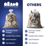 Plasticplace Contractor Trash Bags 42 Gallon │ 3.0 Mil │ Clear Heavy Duty Garbage Bag │ 32.6” x 46.4” (50 Count), Transparent, B001C0SIUG - Image 6
