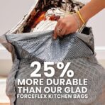 Glad ForceFlex MaxStrength Kitchen Trash Bags, 13 Gal, Fresh Clean Febreze, 34 Ct (Package May Vary) - Image 8
